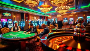 Experience the thrill of casino gaming at https://xx88.bar/ with players enjoying poker, roulette, and vibrant slot machines.