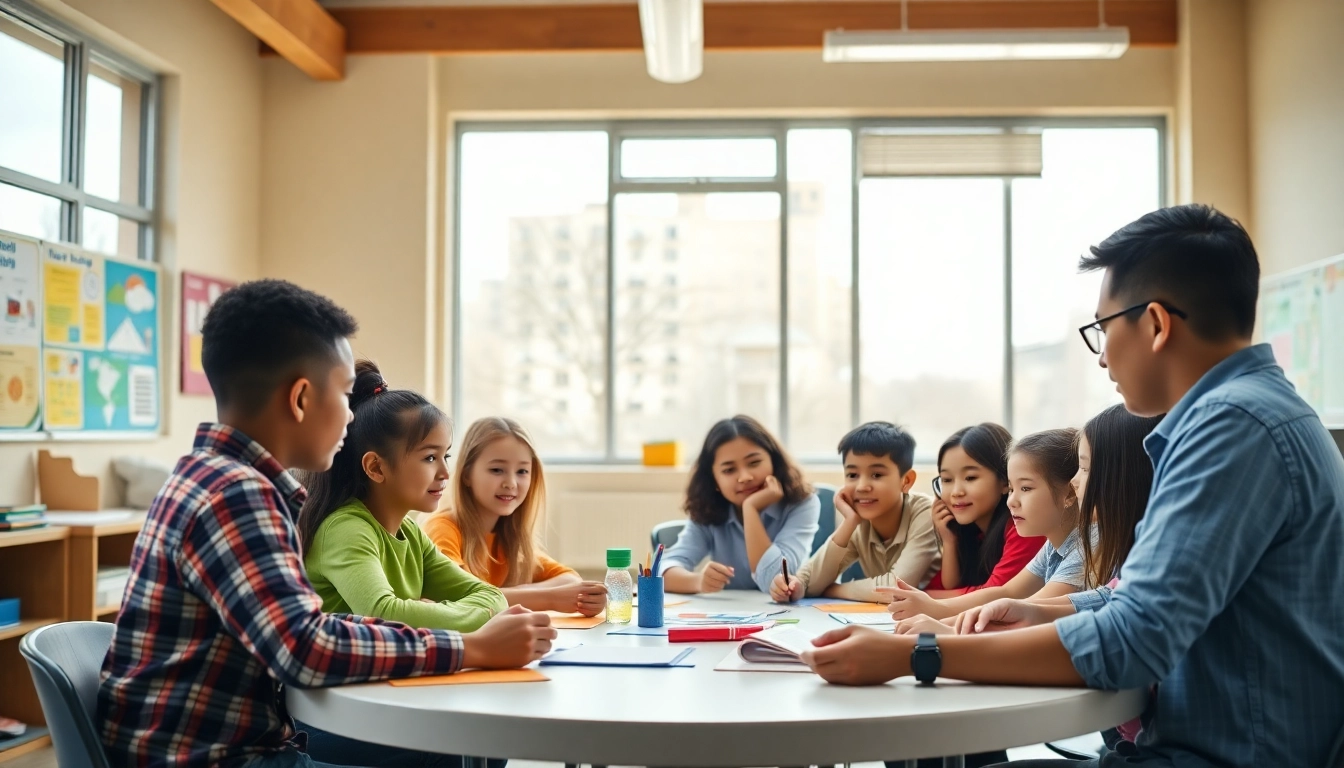 Fostering an engaging Education environment with diverse students collaborating.