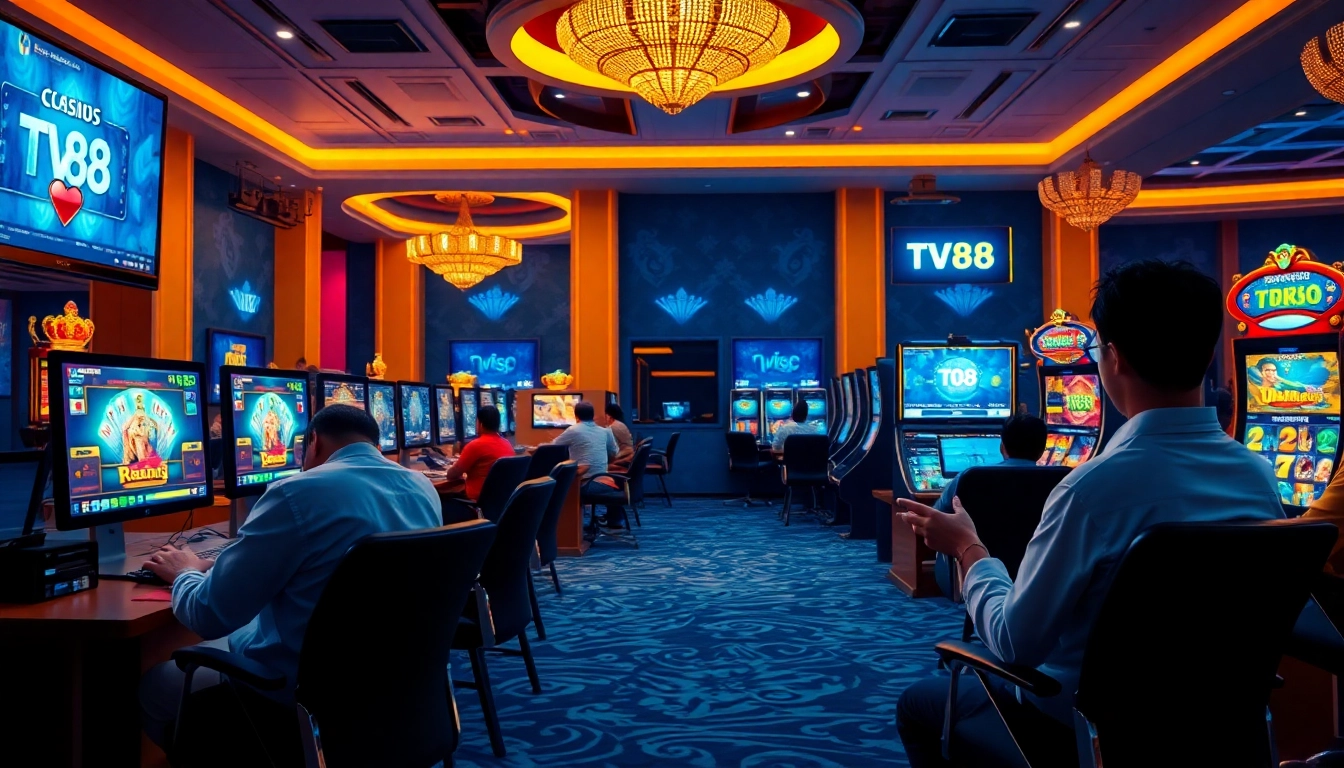 TV88 online gaming platform showcasing diverse casino games and secure transactions