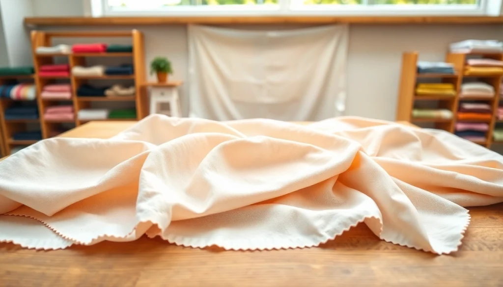 Katoen stofmonsters in verschillende kleuren en texturen op een houten tafel.