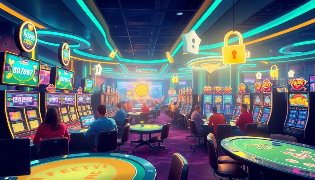 Engaging scene of players enjoying games at the XX88 online gaming platform with high-tech security features.