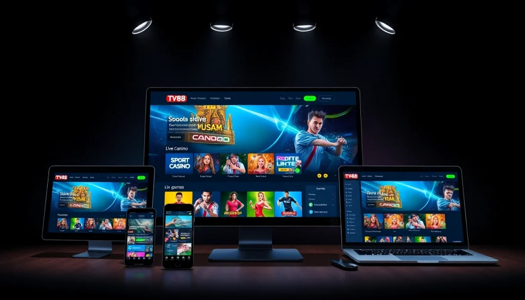 Discover TV88's engaging online betting platform, showcasing sports, live casino, and slots.