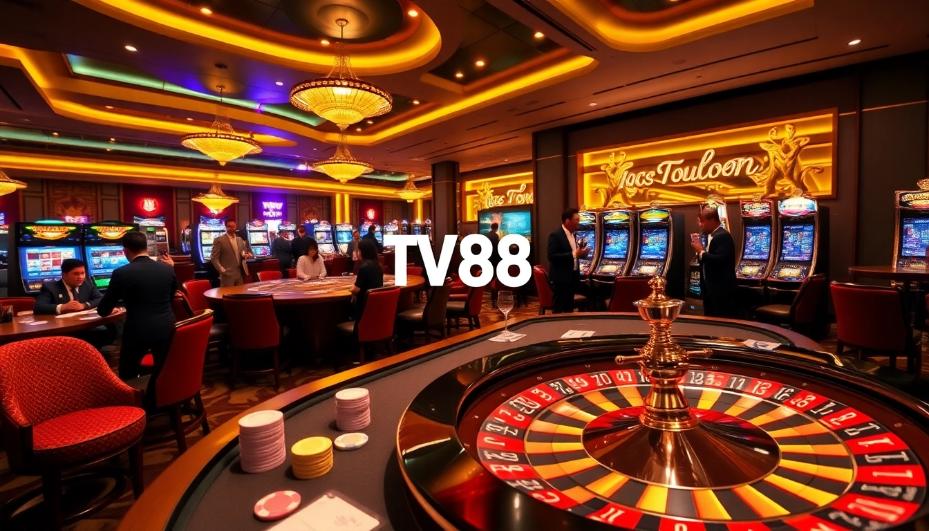 Engage with thrilling gameplay at TV88's vibrant online casino atmosphere.