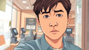 카드깡 거래를 시도하는 개인의 모습, 긴장감 넘치는 분위기