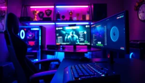 Engaging gaming setup showcasing 79king's modern aesthetic and competitive edge.