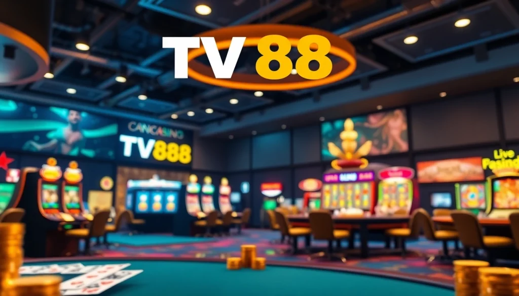 TV88 online casino interface highlighting gaming options and secure transactions.