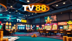 TV88 online casino interface highlighting gaming options and secure transactions.