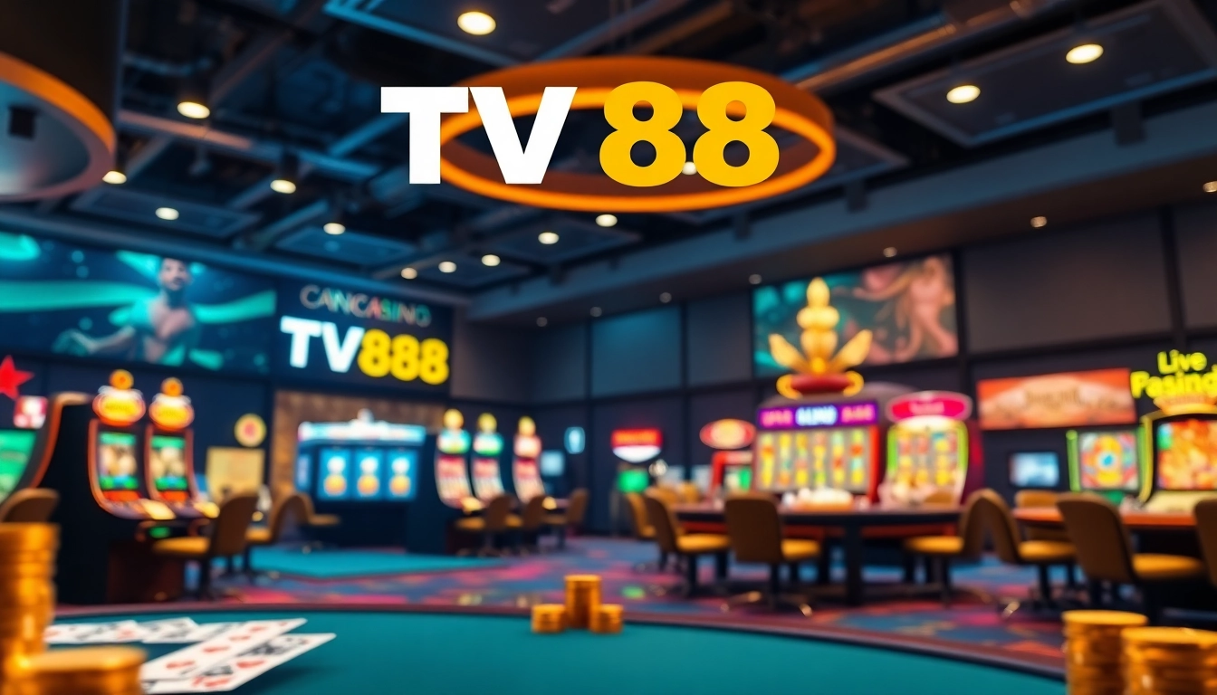 TV88 online casino interface highlighting gaming options and secure transactions.