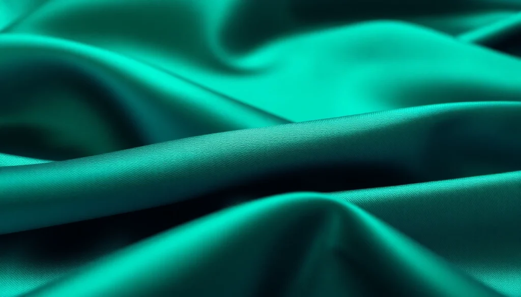 Satijn stof met een glanzende afwerking en rijke textuur in een close-up.