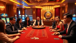Khela88 VIP members experiencing excitement at a luxurious casino table.