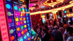 Mengamati permainan plinko slot dengan bola berwarna-warni meluncur ke bawah, menghadirkan keseruan di kasino.