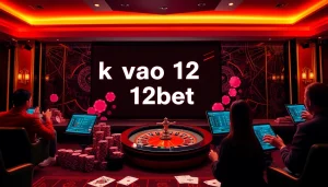 Experience the excitement of gambling with ink vao 12bet on a vibrant casino table featuring chips and cards.