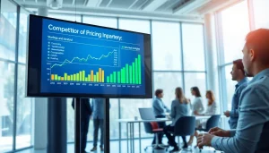 Visual representation of competitor pricing strategies in a modern office environment.