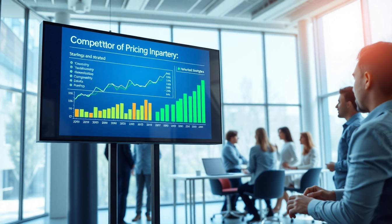 Visual representation of competitor pricing strategies in a modern office environment.