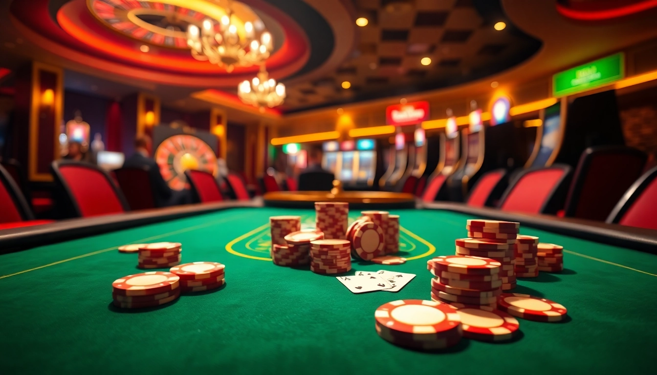 Experience the excitement of casino gaming at https://f168.ing/ with a vibrant poker table and thrilling vibes.