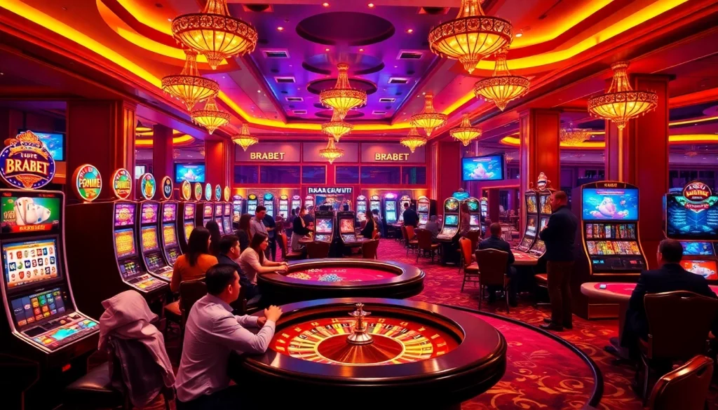 BRABET provides an exciting casino experience with lively gaming tables and vibrant players.
