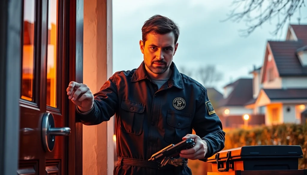 Erfahrener Schlüsseldienst in Wiesbaden führt eine Türöffnung im Rahmen des Schlüsselnotdienstes Wiesbaden durch – Zuverlässigkeit und Professionalität.