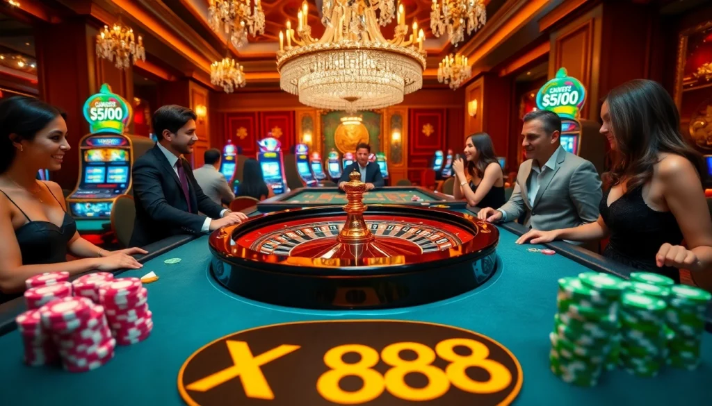 Experience the thrill of xx88 gaming at a vibrant casino with roulette and poker excitement.