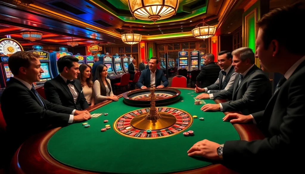 K9K9 players engage in an exciting poker game at a vibrant casino table.