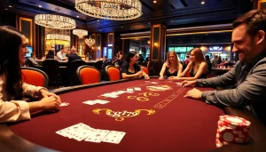 Người chơi đang thưởng thức một ván poker đầy kịch tính tại CG79 Casino, được bao quanh bởi những quân chip nhiều màu sắc và trang trí sang trọng.