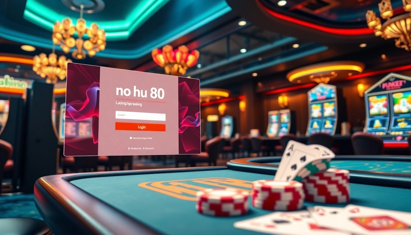 Experience the thrill of nohu90 đăng nhập, navigating vibrant online casino games with exciting visuals.
