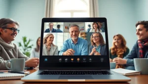 明るい環境で多様な参加者とともに行われる、ビズメイツ お試しの魅力的なオンライン英語レッスン。