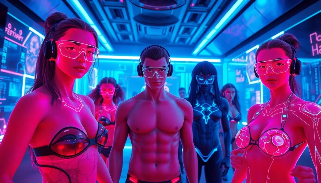 Engaging scene of AI-generated characters in an immersive porn games ai environment