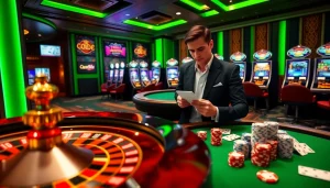 Join the excitement at nova88 with vibrant casino visuals, featuring roulette and poker action!