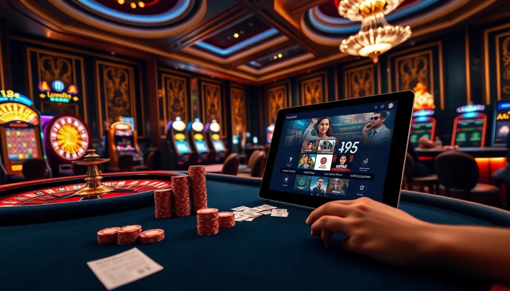 Experience live sports action on luongsontv with immersive casino visuals of roulette and poker tables.