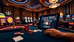 Experience live sports action on luongsontv with immersive casino visuals of roulette and poker tables.