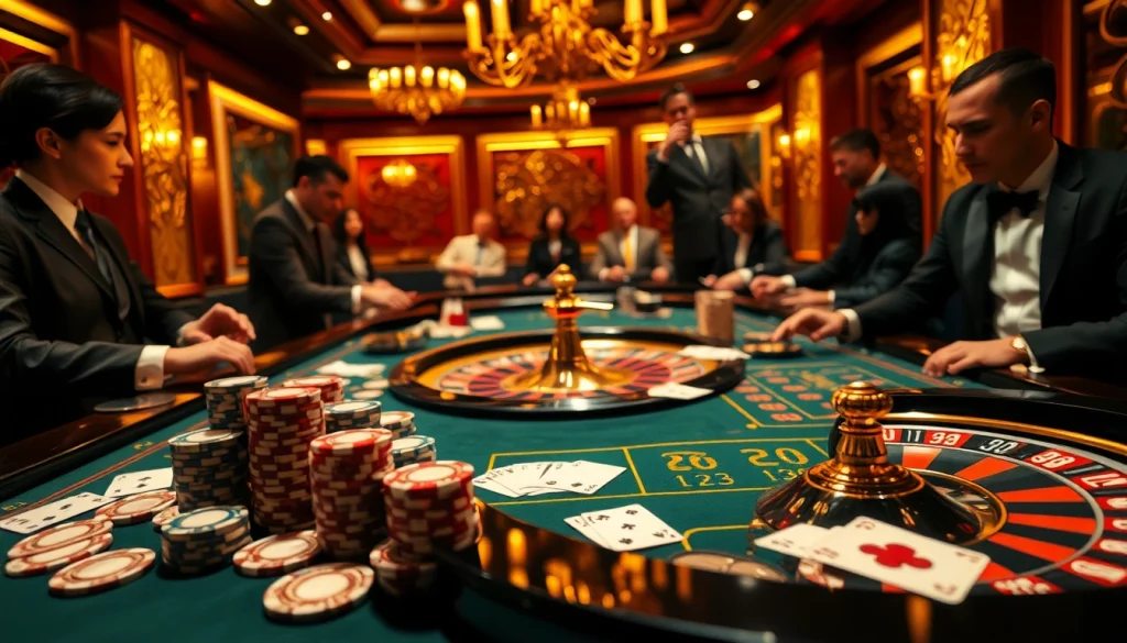 Players engaged in a high-stakes game at a luxurious casino table featuring elements from the hidden wiki.