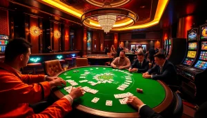 Experience the thrill of gambling at https://789f.living/ with luxurious casino visuals featuring vibrant poker games.