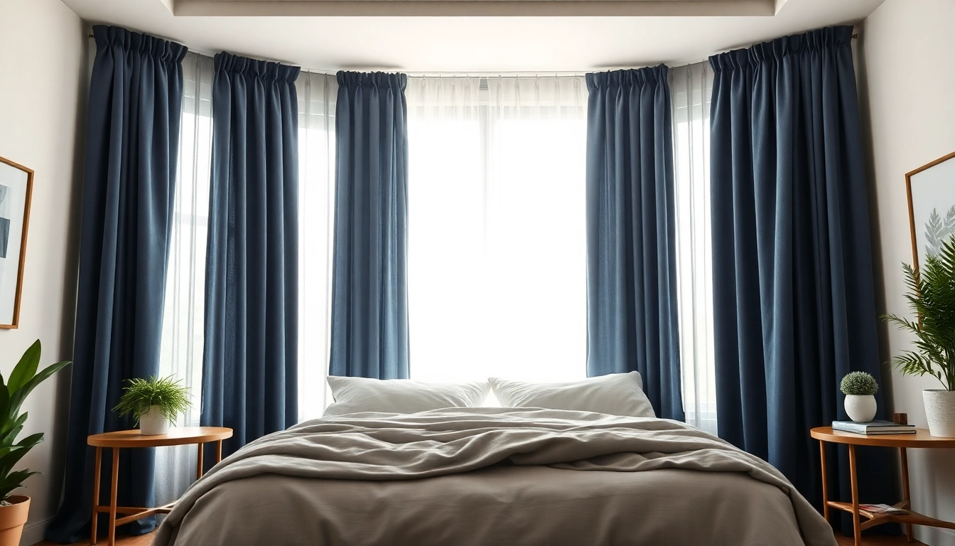 Verduisterende gordijnen in een stijlvol slaapkamerinterieur met natuurlijke verlichting