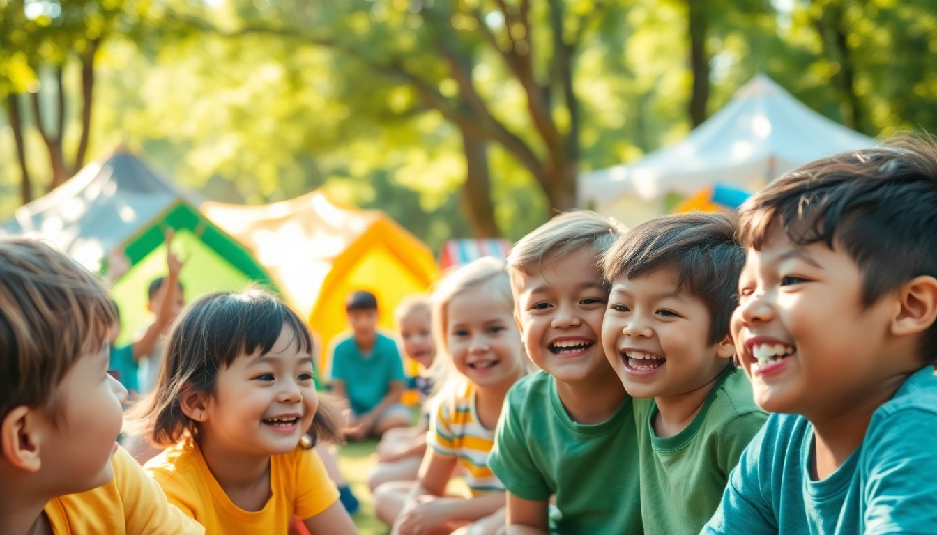 Children enjoying fun activities at holiday camps, showcasing smiles and vibrant outdoor settings.