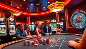 Experience the excitement of winning at 555win casino with vibrant slot machines and poker tables.