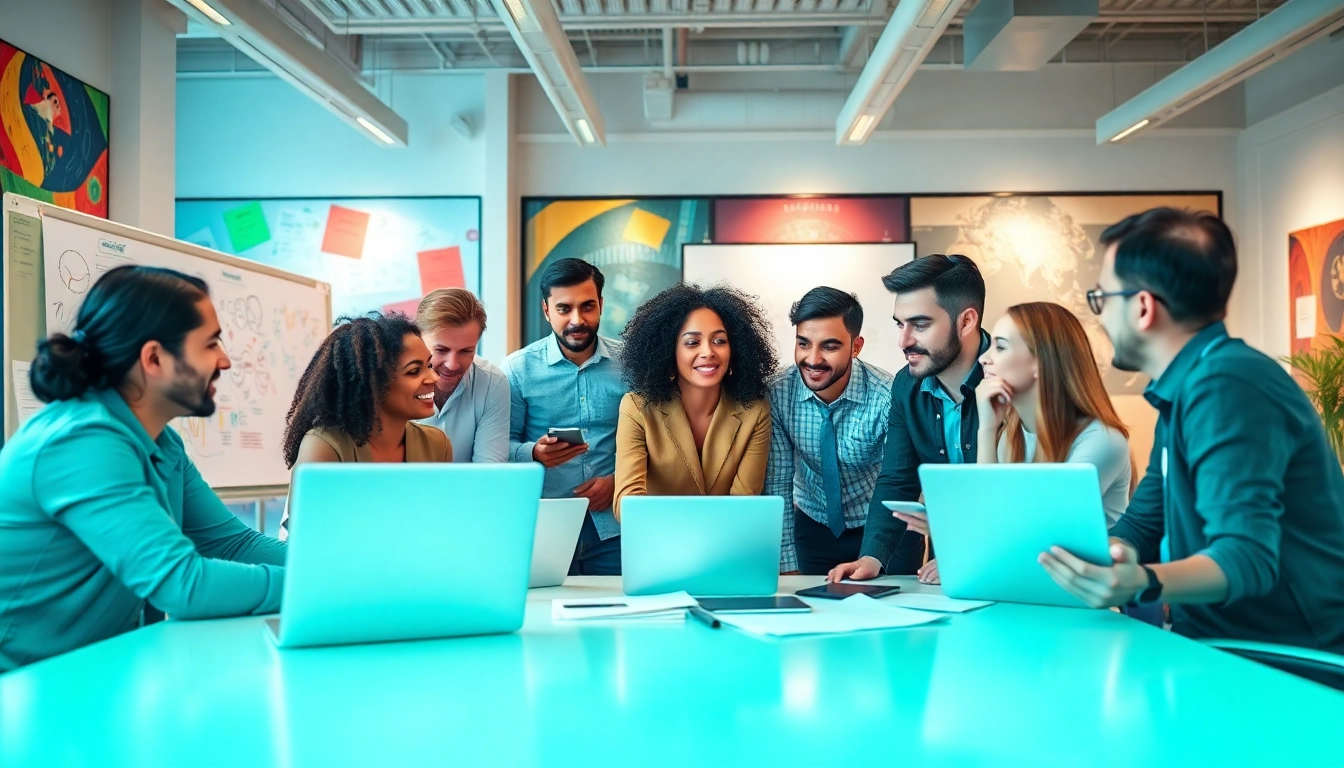 Team collaborating at a Marketing Agency, showcasing creativity and strategic planning.