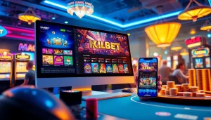 Kubet online casino gaming environment showcasing vibrant slot machines and live dealer action.