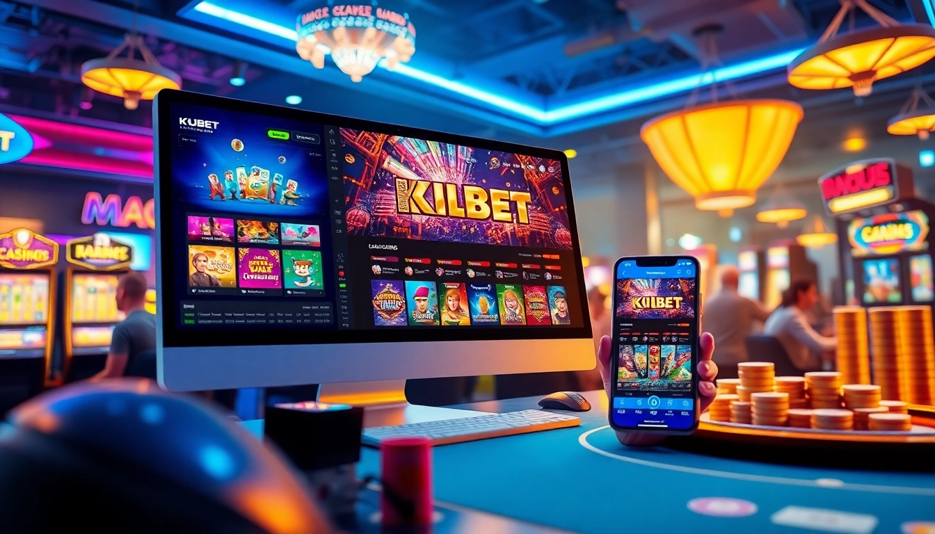 Kubet online casino gaming environment showcasing vibrant slot machines and live dealer action.