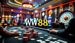 WW88 casino players enjoying thrilling card games and slots in a vibrant atmosphere.