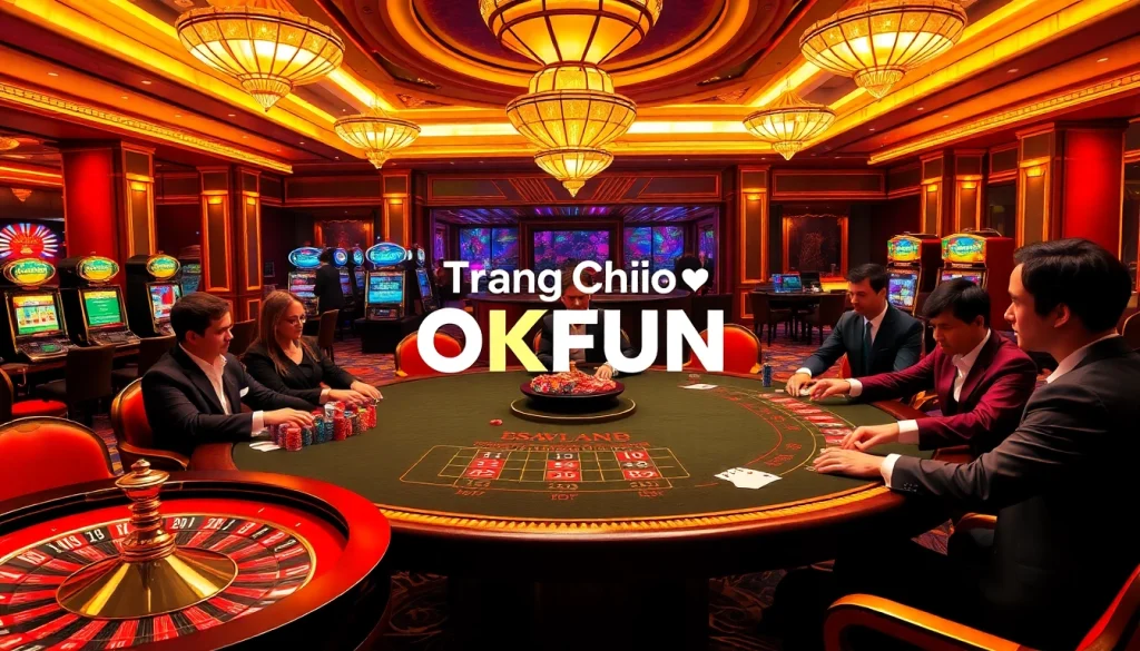 Experience the excitement at Trang Chủ OKFUN with thrilling casino games and vibrant atmosphere.