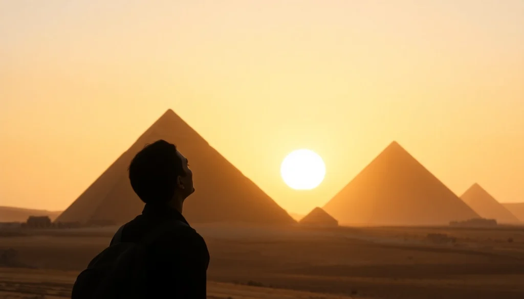 Understand the majestic Egyptian pyramids at https://piraminds.com/ as they rise against the dawn sky.