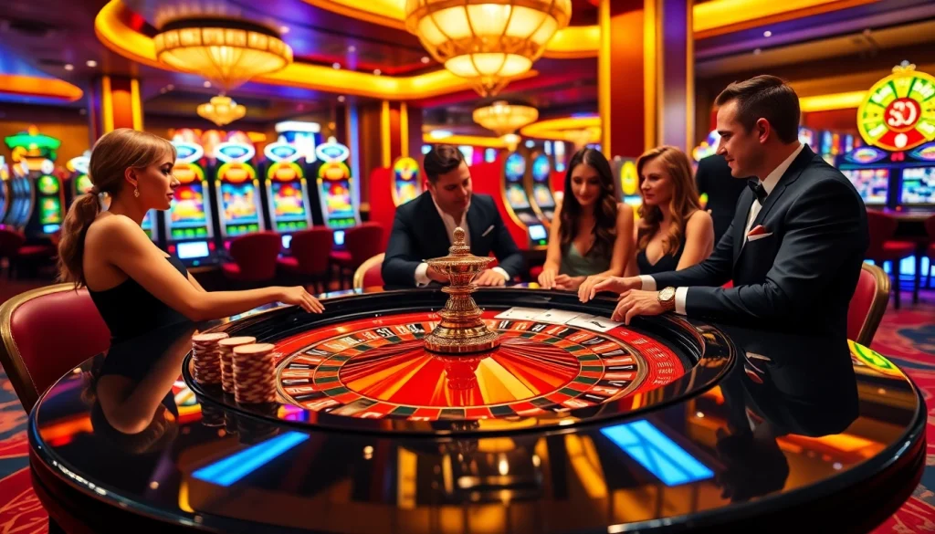 Gambling excitement at SODO casino with vibrant tables and engaged players.