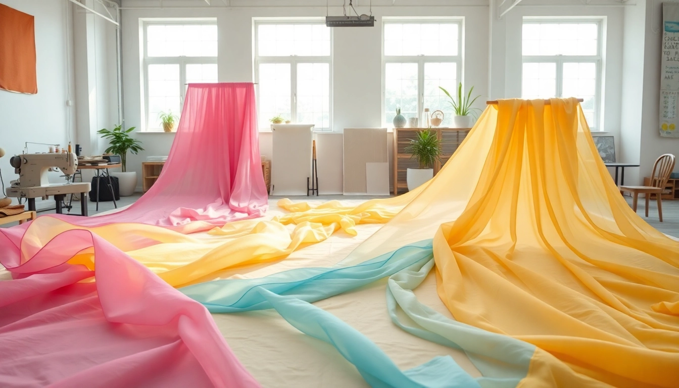 Verken kleurrijke en zachte voile stoffen in een professionele textielstudio.