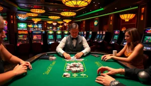 Experience the excitement of casino gaming with vn168-themed tables and vibrant slot machines.