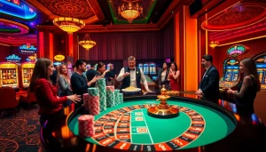 Experience the thrill of winning at mk8th.net with a vibrant casino scene featuring poker chips and roulette.