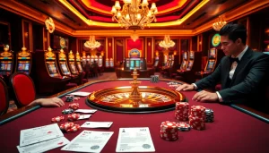 Experience the thrill of slot deposit 1k gaming at a luxurious casino table.