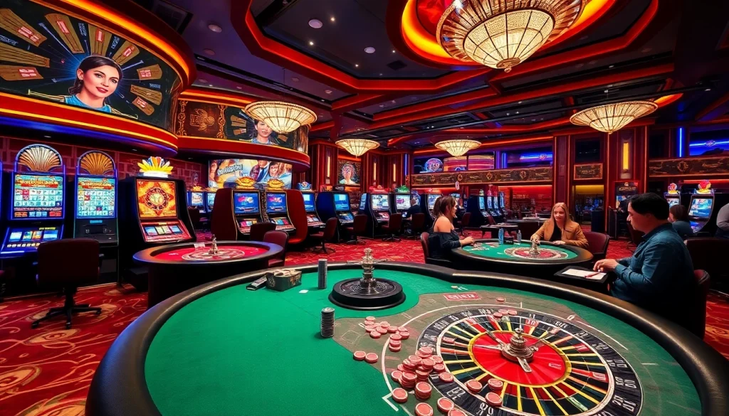 Experience high-stakes gaming at sa88 with vibrant poker tables and thrilling slot machines.