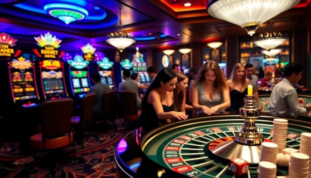 Play the latest slot games at https://www.superslot365.net/ amidst vibrant casino excitement.