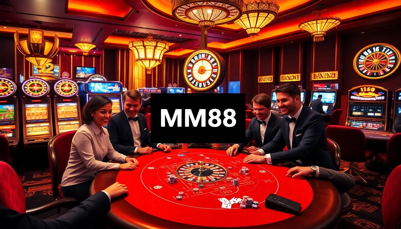 Engage with MM88's thrilling poker action in a luxury casino setting.