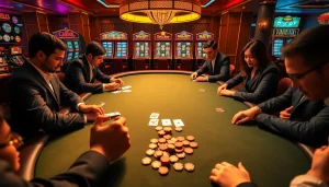 Experience high-stakes poker action at https://rr88.navy/ with focused players and vibrant casino elements.